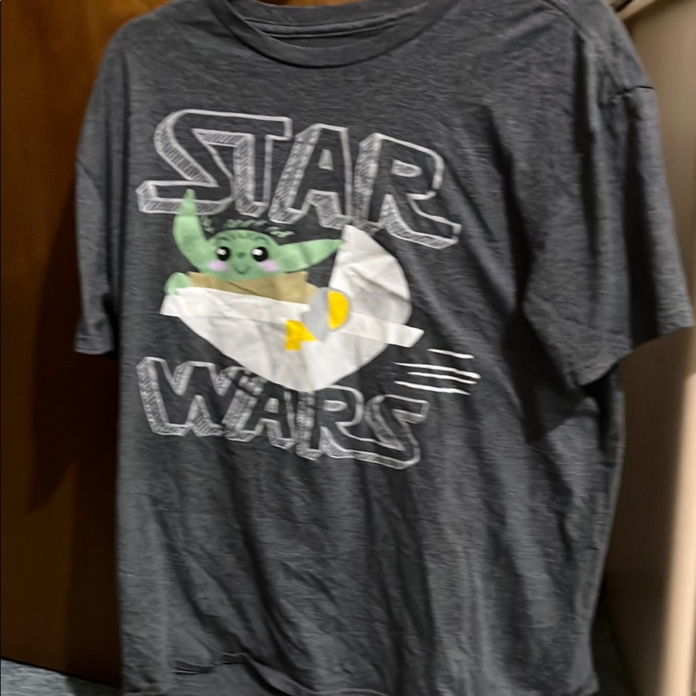 Star Wars Gray and Green Grogu Short Sleeve Tee